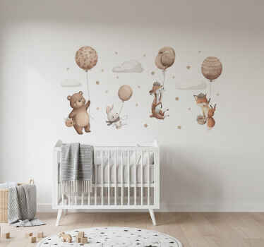 Childrens' wall stickers adventurous flying animal crew - TenStickers