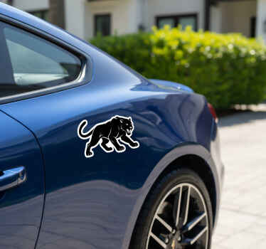 Pegatina coche pantera negra de dientes afilados - TenVinilo