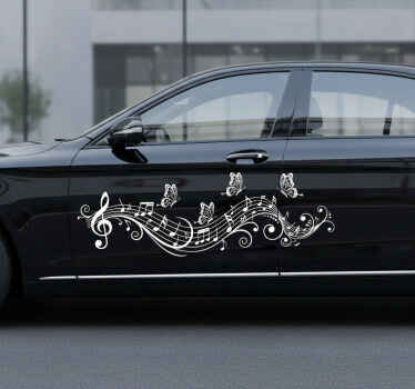 Adesivo per auto melodie di belle farfalle - TenStickers