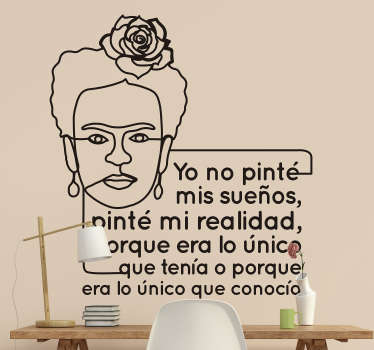 Original pegatina adhesiva formada por una frase célebre de la pintora mexicana Frida Kahlo acompañada de una ilustración de esta. Precios imbatibles.