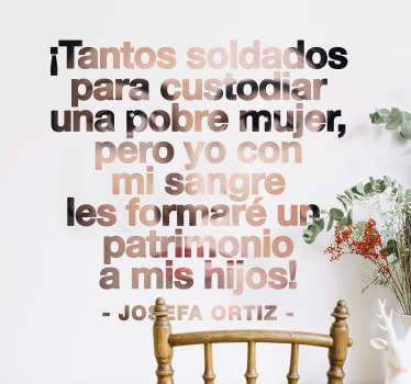 Vinilo pared Cita Josefa Ortíz - TenVinilo