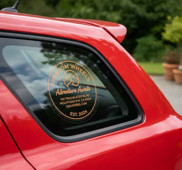 Adesivo per auto logo aziendale circolare trasparente - TenStickers