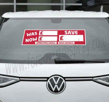 Adesivo per auto cartelli vendite auto rosse - TenStickers