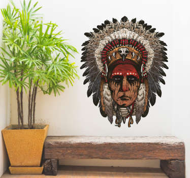 Vinilo pared Indio apache guerrero - TenVinilo