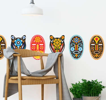 Cenefa decorativa Máscara Huichol - TenVinilo