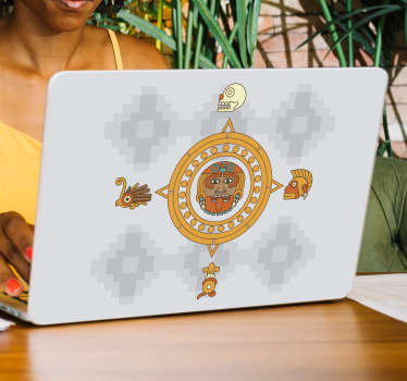 Vinilo para portátiles Maya tribal - TenVinilo