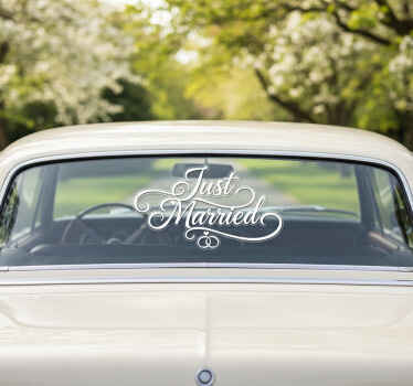 动物贴画定制草写“刚结婚” - TenStickers