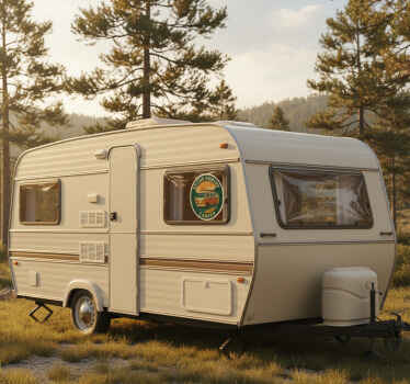 动物贴画复古日落露营车 - TenStickers