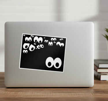 Laptop sticker mit neugierigen blicken - TenStickers