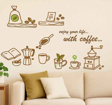 Wandtattoo gemütliches küchen café - TenStickers