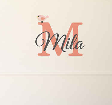 Sweet birdie name initial wall decal - TenStickers