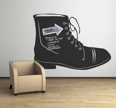 Black classic boot chalkboard sticker - TenStickers