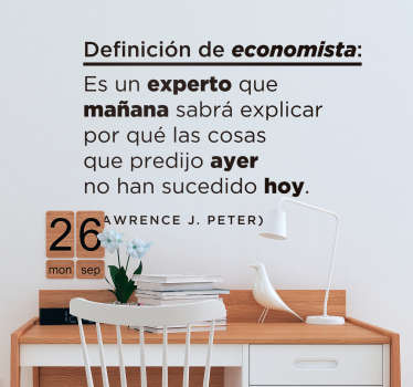 Vinilo frase célebre definición economía - TenVinilo