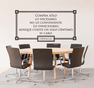 Vinilo frase célebre inspiradora economía - TenVinilo