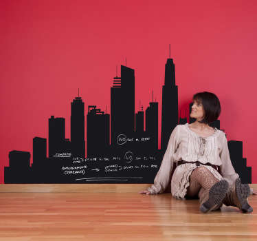 Sticker decorativo lavagna skyline urbana - TenStickers