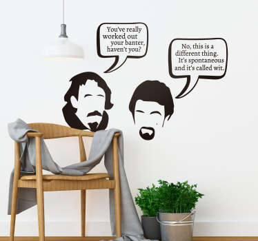 Pay tribute to the magic of Blackadder with this fantastic TV themed wall sticker, promoting the art of wit! Personalised stickers.