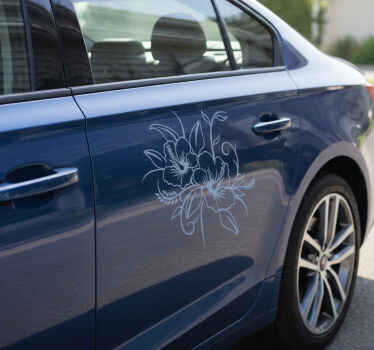 Adesivo per auto fiore di ibisco in fiore - TenStickers