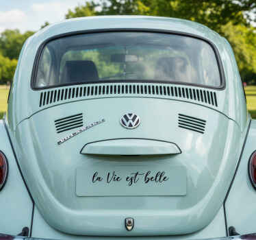 Autocollant voiture la vie est belle - TenStickers