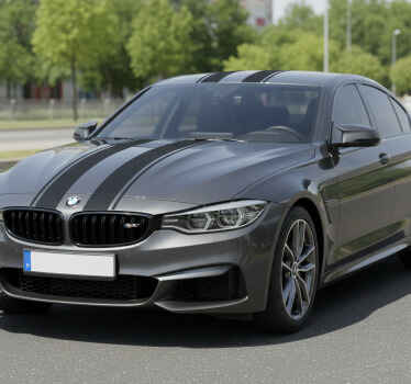 Adesivo per auto striscia doppia monocolore semplice - TenStickers