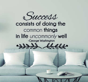 George Washington Success Quote Sticker - TenStickers