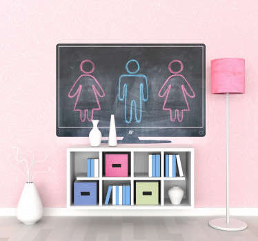 Flat Screen Television Blackboard Sticker - TenStickers