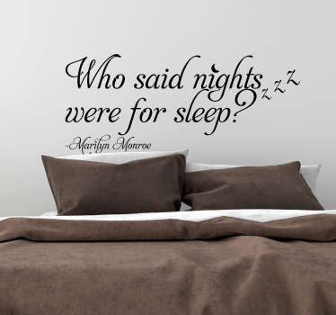 Marilyn Monroe Nights Quote Sticker - TenStickers