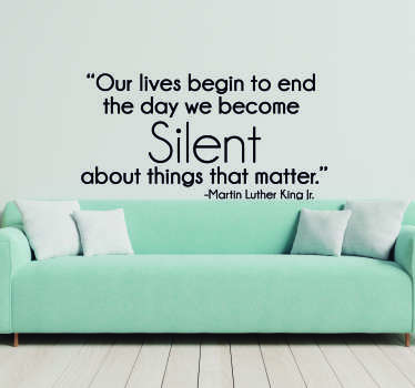 Martin Luther King Silence Quote Sticker - TenStickers