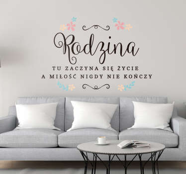 Naklejka na ścianę do domu Cytat o rodzinie - TenStickers