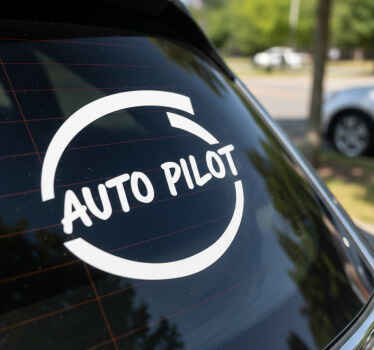 Pegatina coche recorte blanco minimalista - TenVinilo