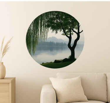Wall sticker serene lake water view - TenStickers