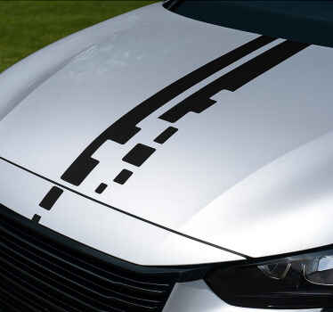 Pegatina coche franja de carreras pixelada - TenVinilo