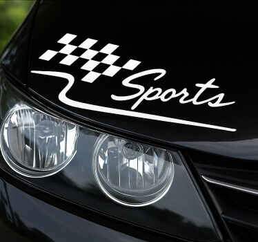 Pegatina coche bandera a cuadros - TenVinilo