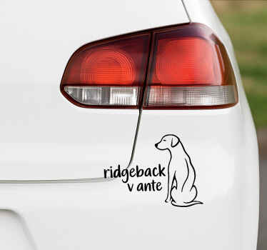 Pegatina coche contorno de perro sentado - TenVinilo