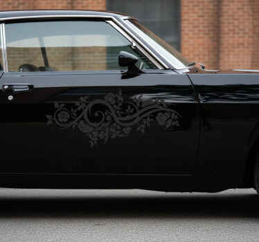 Pegatina coche enredaderas de rosas artísticas - TenVinilo