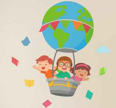 Adesivo murale avventura del libro volatore - TenStickers