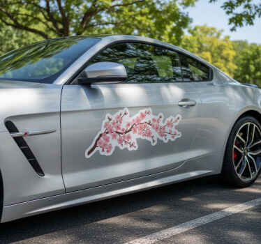 Pegatina coche rama floral japonesa - TenVinilo