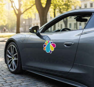 Pegatina coche gota de pintura colorida - TenVinilo