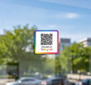 Internet sticker instagram rainbow border qr - TenStickers