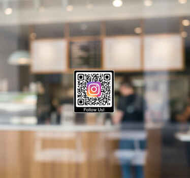 Internet sticker black frame instagram qr code - TenStickers