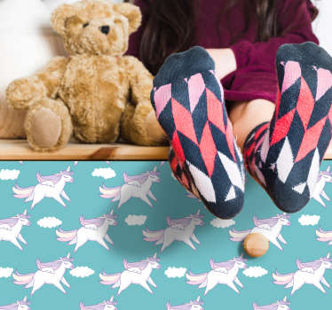 Autocolante para móveis Padrão infantil de unicórnios - TenStickers