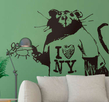 Homenageie a maravilhosa arte de banksy com este vinis decorativos incrível, retratando sua famosa pintura de rato! Inscreva-se com 10% de desconto.