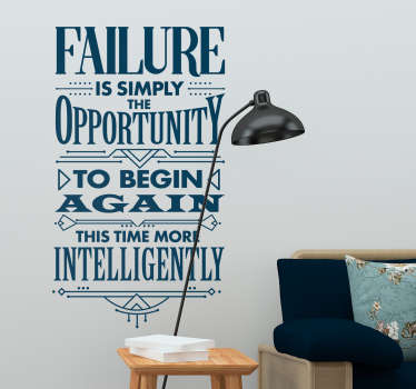 Henry Ford Failure Living Room Wall Decor - TenStickers