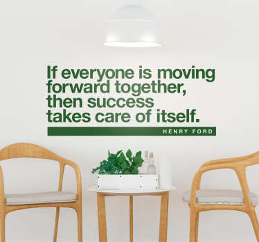 Henry Ford Success Wall Text Sticker - TenStickers