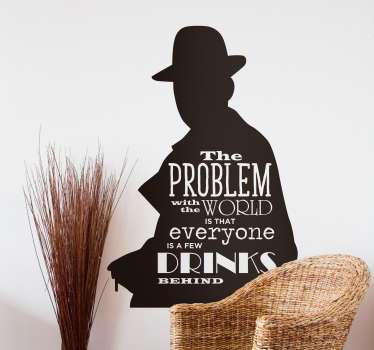 Add Humphrey Bogart´s legendary sense of humour to your wall with this fantastic silhouette vinyl sticker! Extremely long-lasting material.
