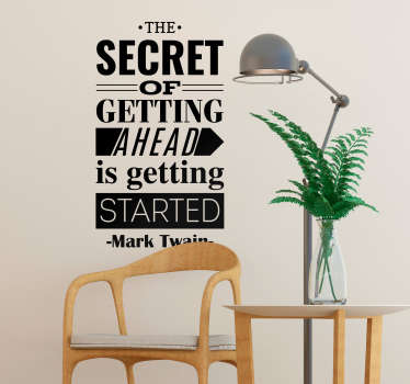Mark Twain Getting Ahead Wall Text Sticker - TenStickers