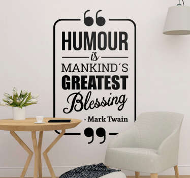 Mark Twain Humour Wall Quote Sticker - TenStickers