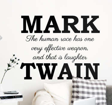 Mark Twain Laughter Living Room Wall Decor - TenStickers