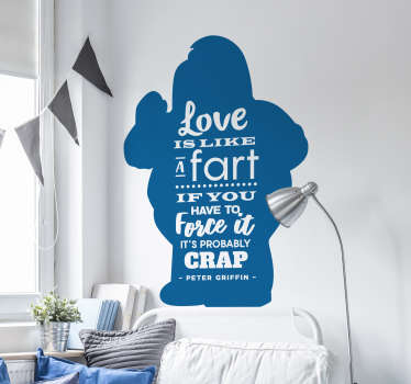 Make your visitors think about love - While also laughing - with this eye-catching and fantastic wall text sticker! Personalised stickers.