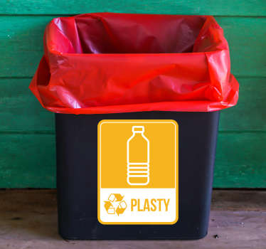 Recyklovat plastové emoji nálepka - TenStickers