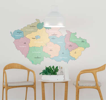Regiony české republiky domácí nástěnná samolepka - TenStickers